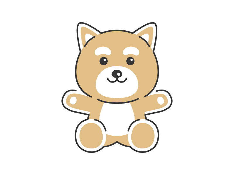 A cute illustration of a little dog sitting